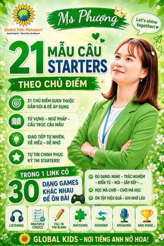 🌻 Cambridge English- Pre A1 Starters - MẪU CÂU KÈM HÌNH
